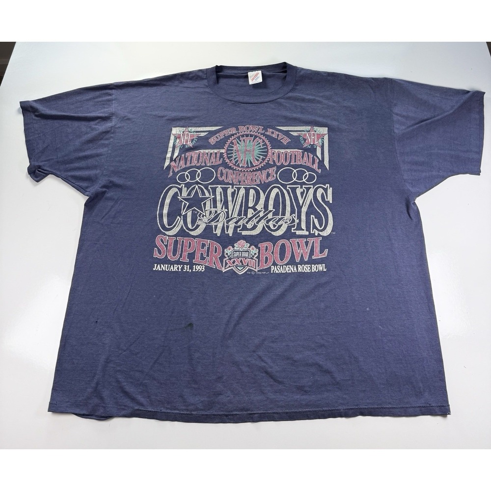 Vintage Dallas Cowboys Super Bowl XXVII 1993 T Shirt size 3XL jerzees made USA